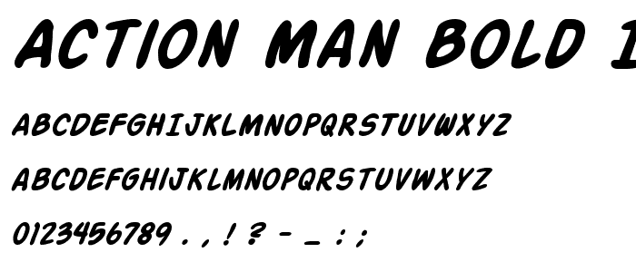 Action Man Bold Italic font